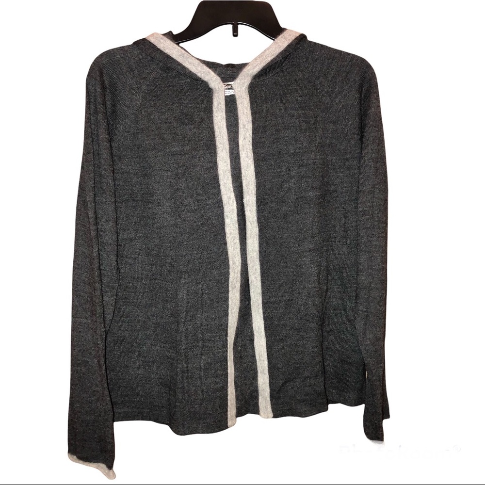 Tommy Hilfiger Vintage 90’s Hooded Lambswool Rabbit Hair Cardigan Sweater Grey L